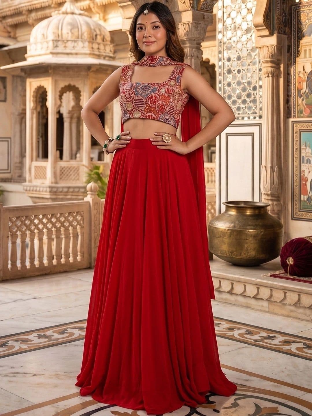 Anouk Printed Ready to Wear Lehenga & Blouse With Dupatta - view 1