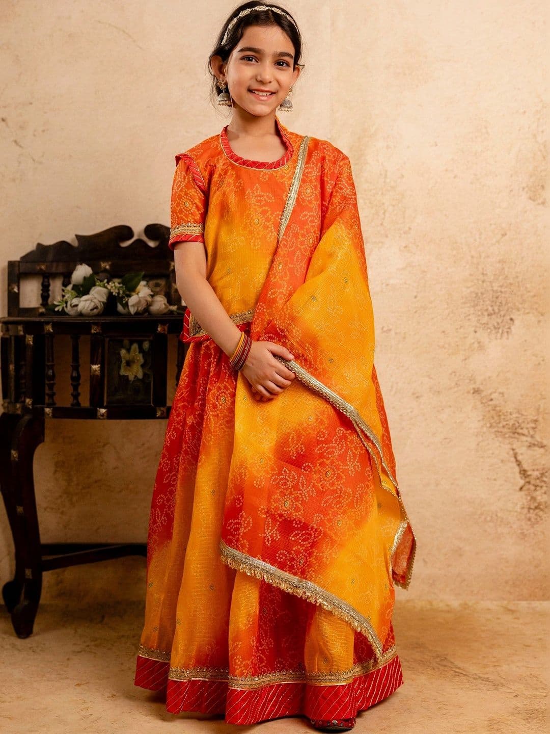 YK Girls Printed Ready to Wear Lehenga & Blouse With Dupatta thumbnail 5