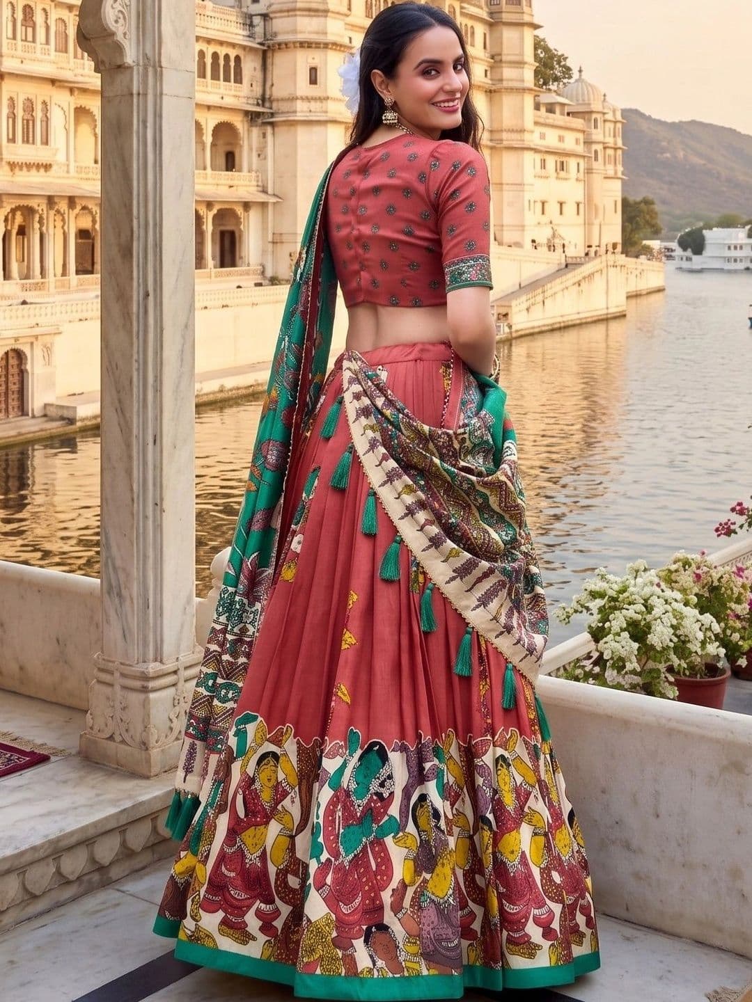 Anouk Printed Semi-Stitched Lehenga & Blouse With Dupatta thumbnail 3