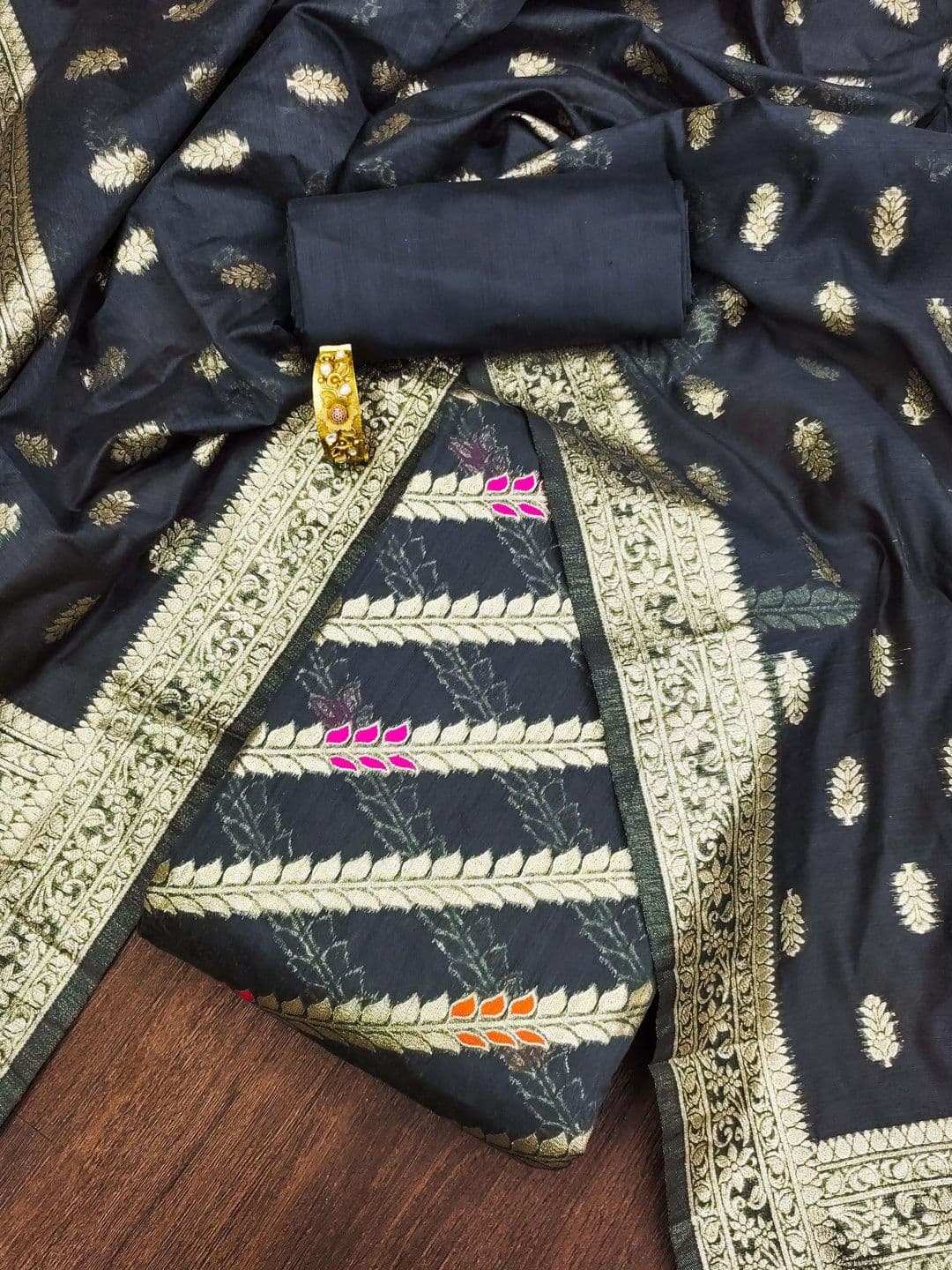 HERE&NOW Pure Cotton Semi-Stitched Dress Material thumbnail 2