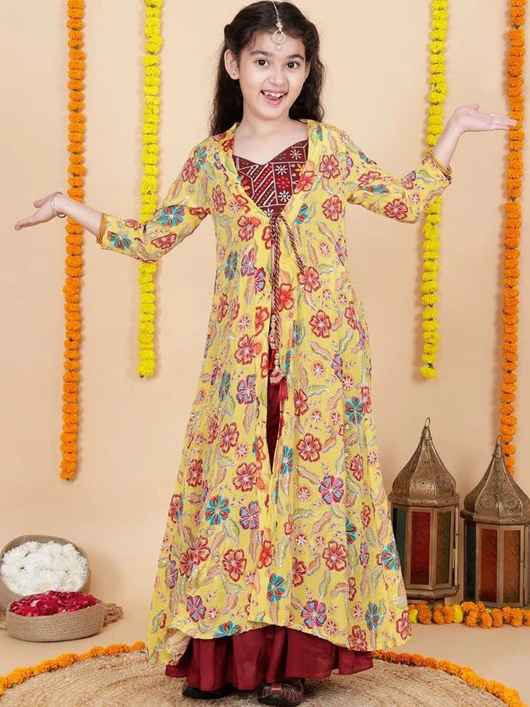 YK Girls Printed Ready to Wear Lehenga & thumbnail 2