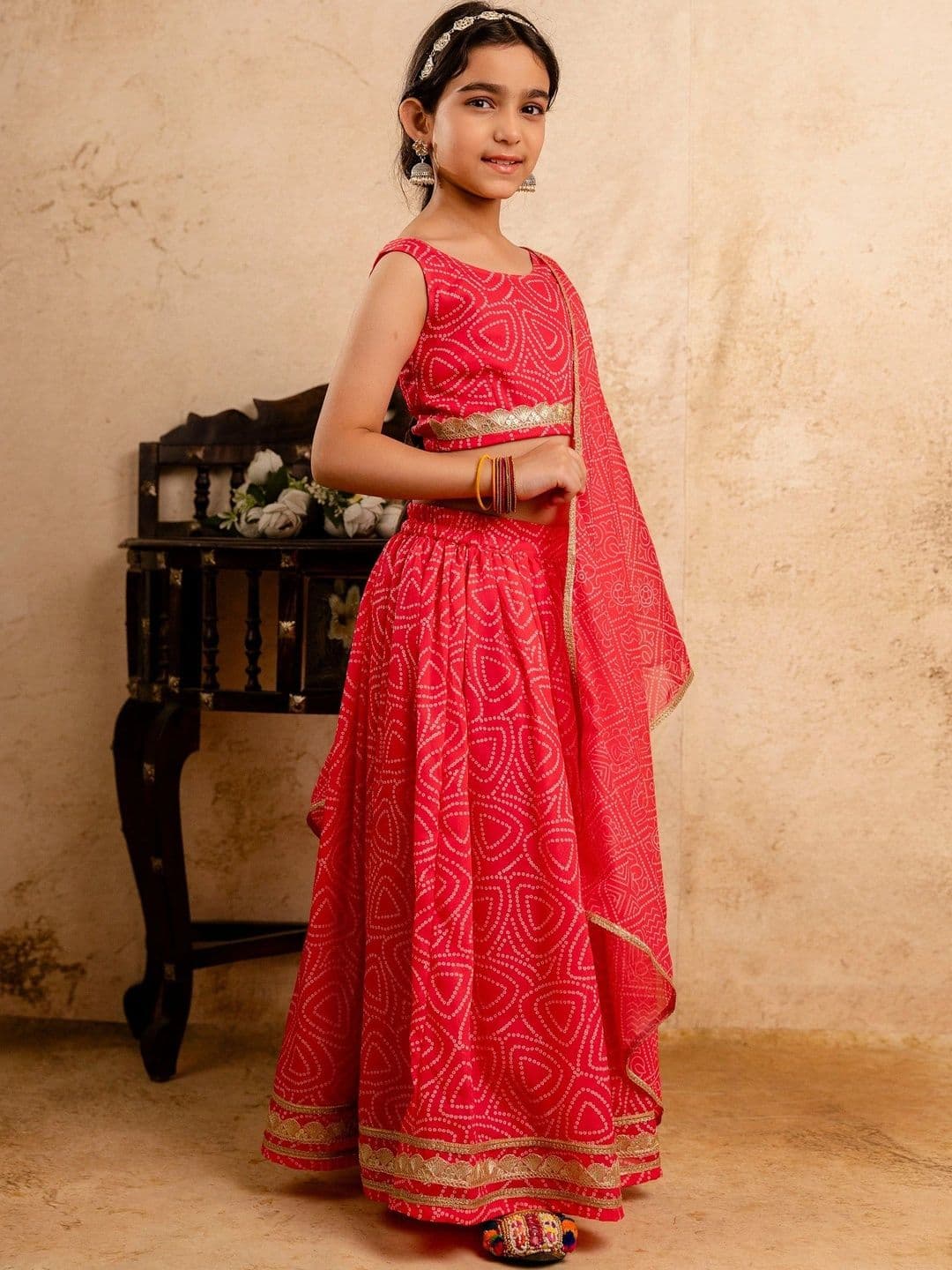 YK Girls Printed Ready to Wear Lehenga & Blouse With Dupatta thumbnail 5