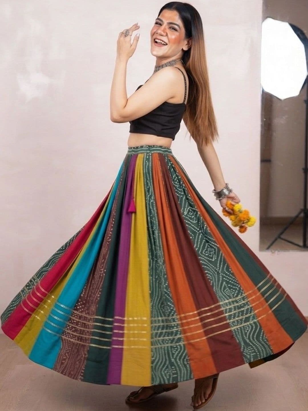 Anouk Semi-Stitched Lehenga & thumbnail 7