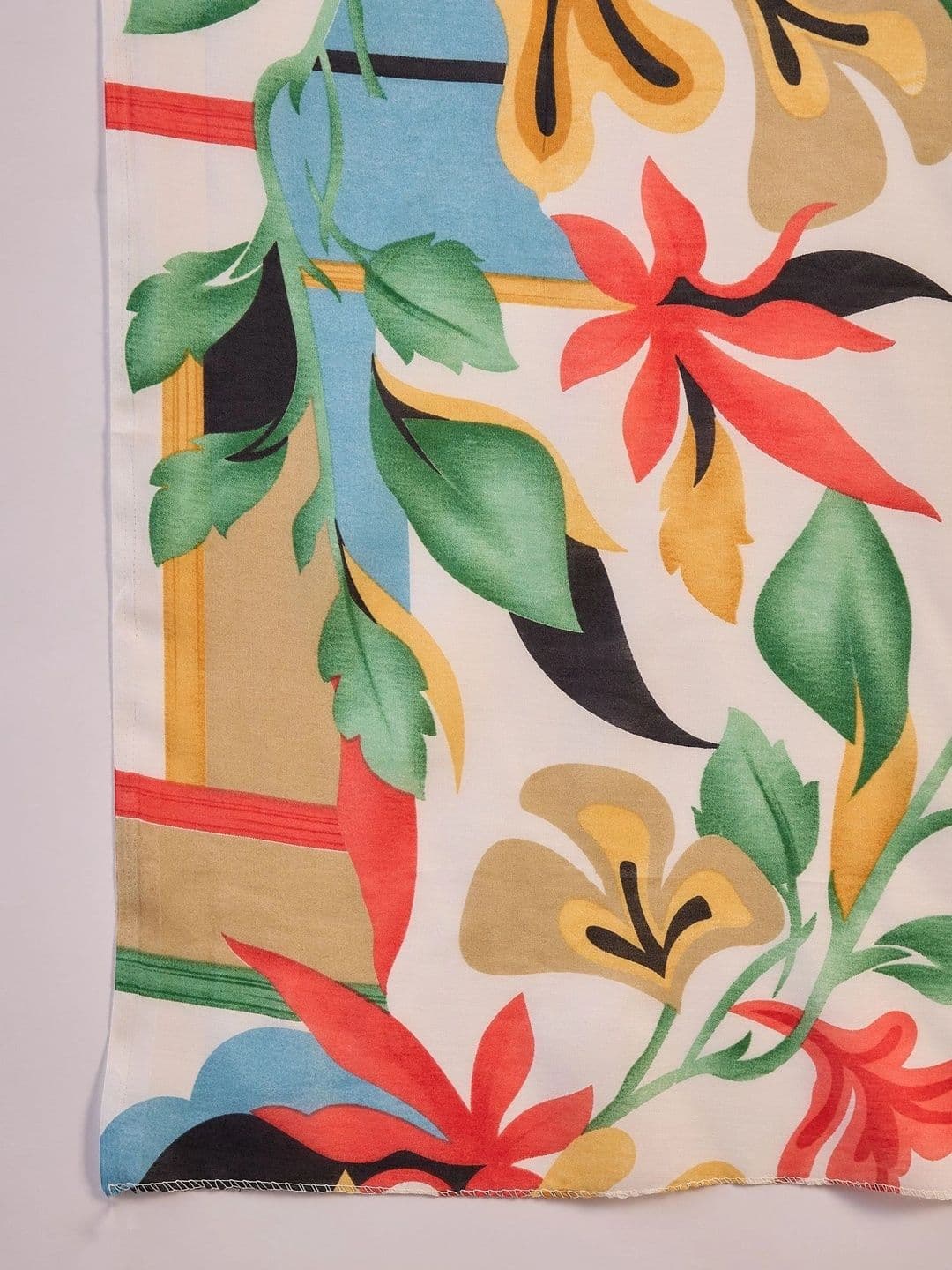 HERE&NOW Printed Pure Cotton Semi-Stitched Dress Material thumbnail 2