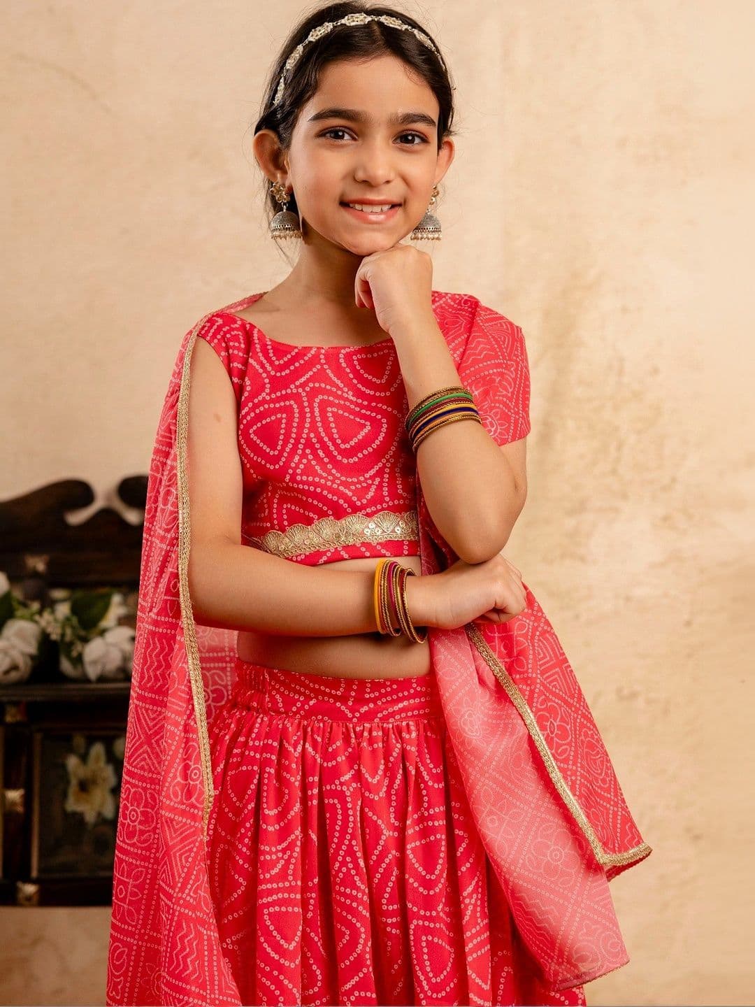 YK Girls Printed Ready to Wear Lehenga & Blouse With Dupatta thumbnail 3