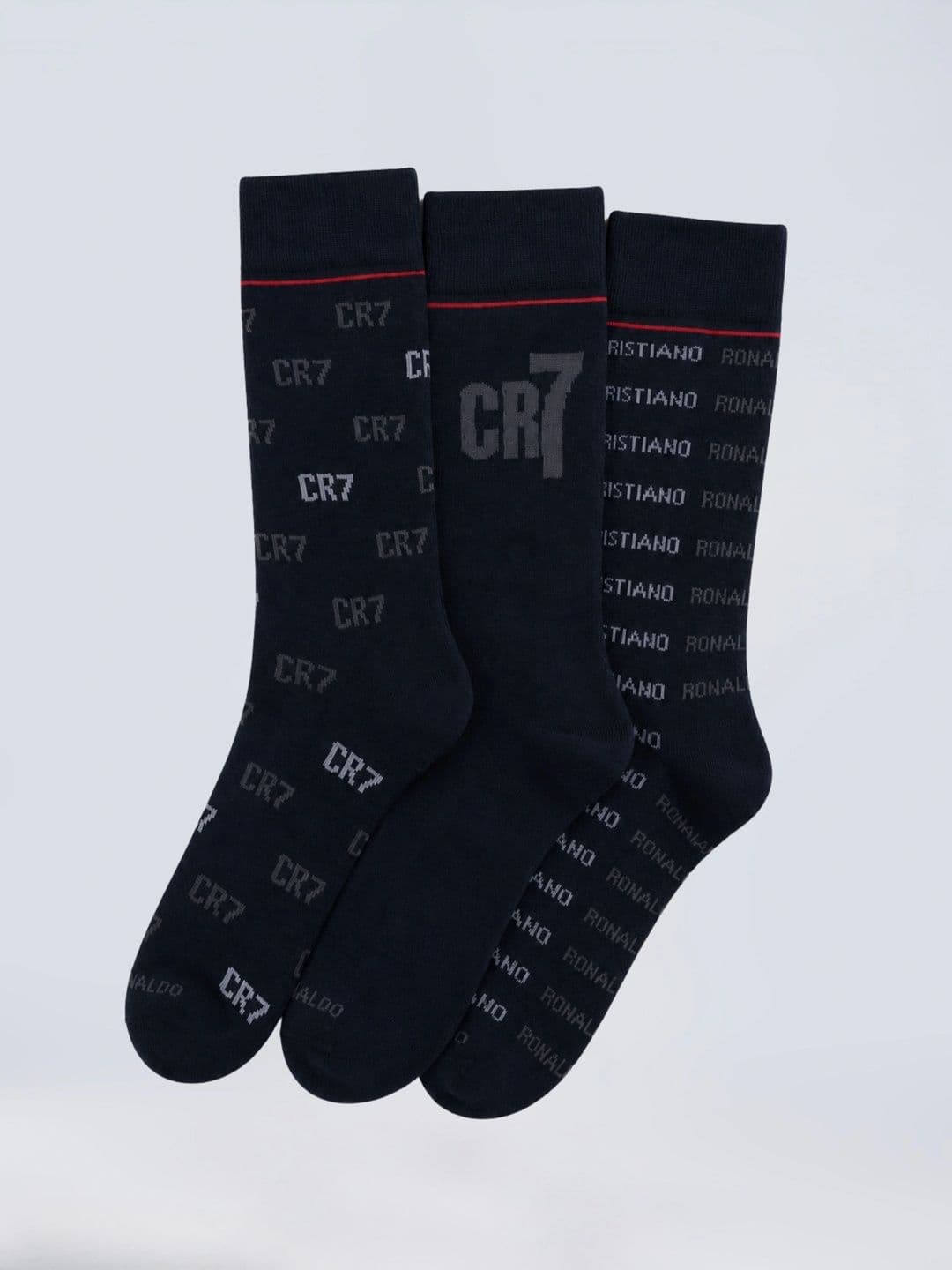 CR7 Cristiano Ronaldo Men Pack of 3 Cotton Assorted Patterned Calf Length Socks thumbnail 6