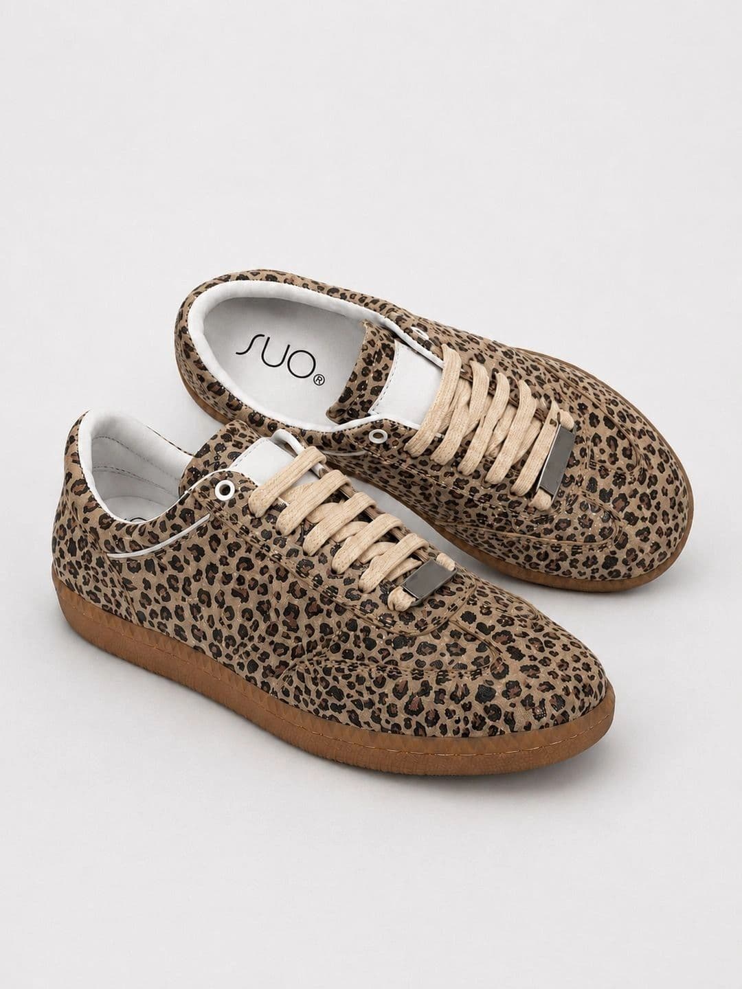 Suo Women Printed Leather Sneakers thumbnail 3