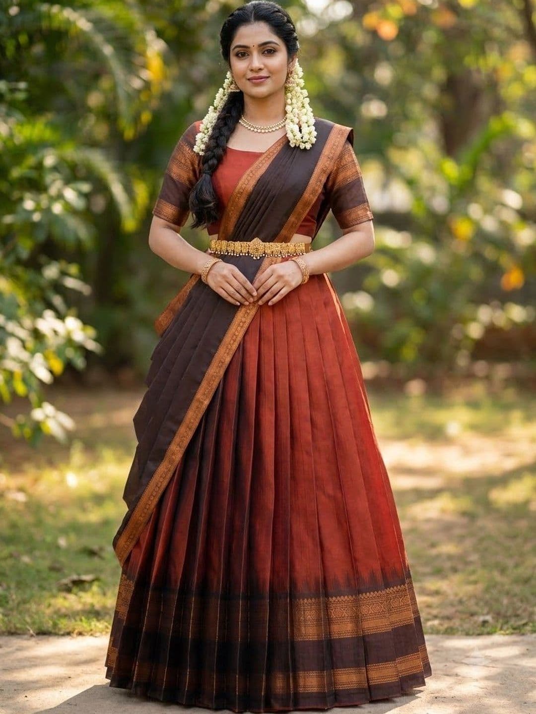 Fabcartz Semi-Stitched Lehenga & Unstitched Blouse With Dupatta - view 1