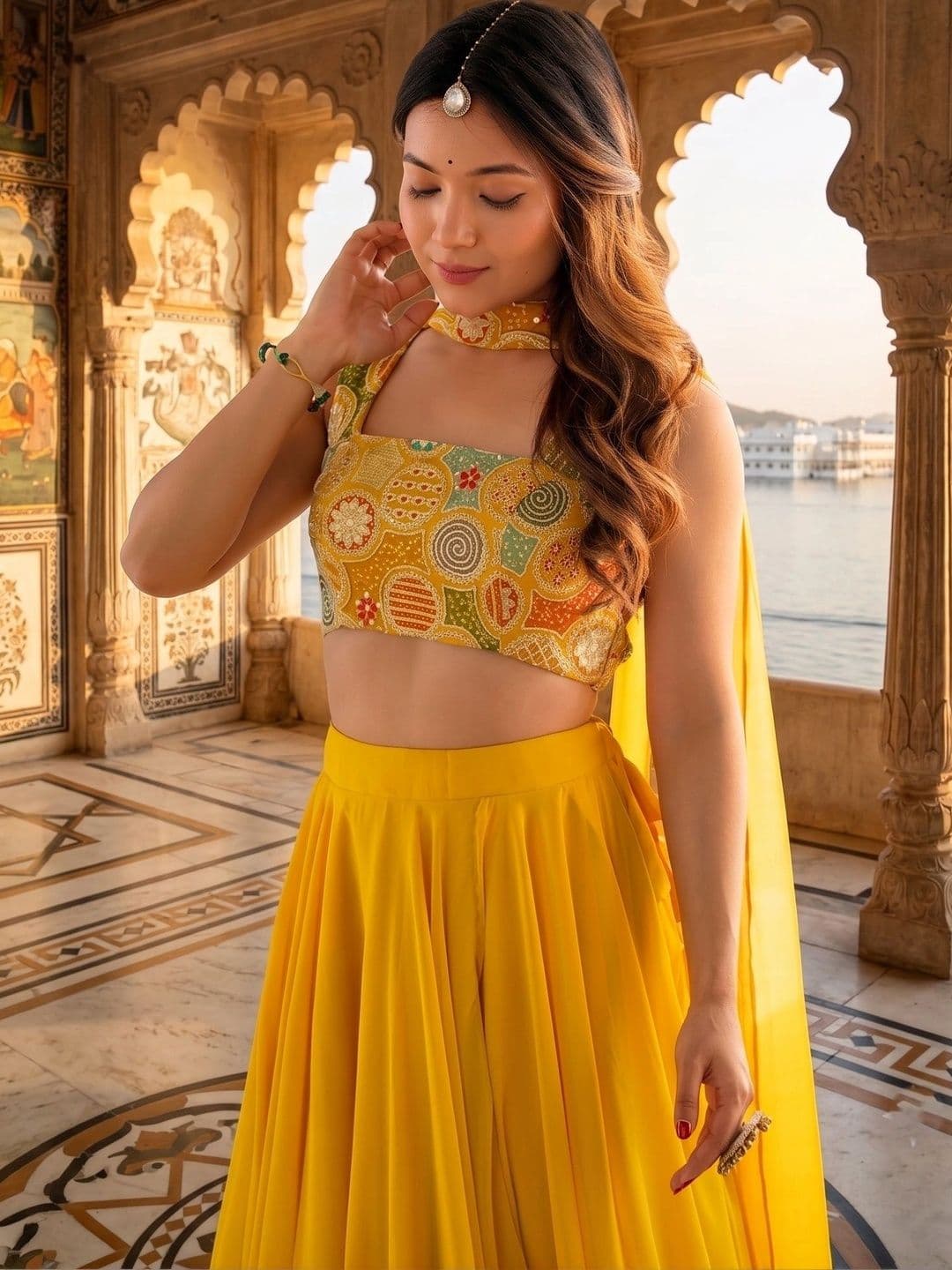 Anouk Embroidered Thread Work Ready to Wear Lehenga & Blouse With Dupatta thumbnail 2
