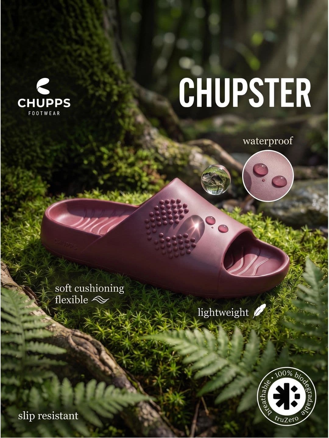 CHUPPS Men Maroon Chupster Orthopedic Sliders thumbnail 3