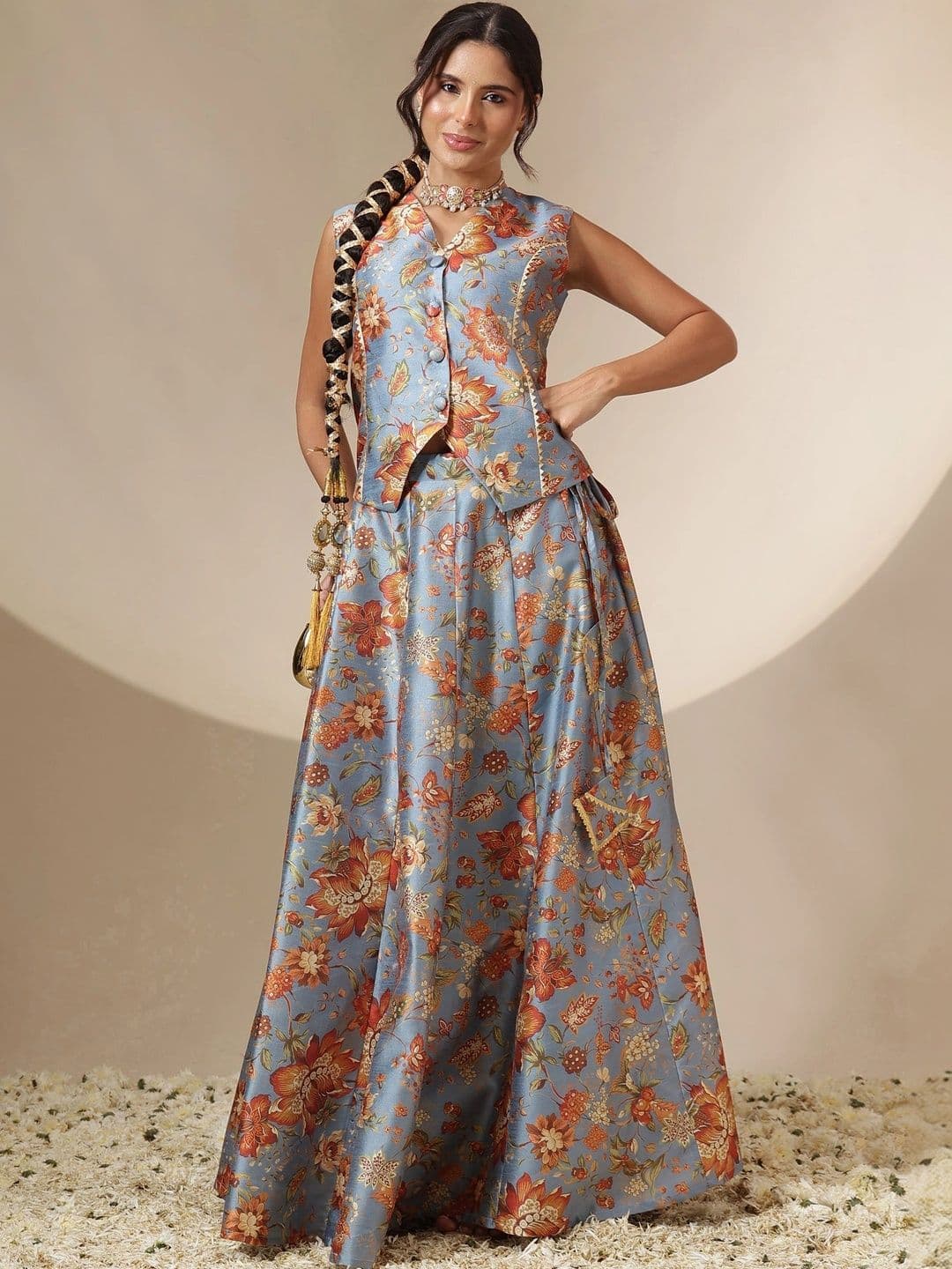 Shae by SASSAFRAS Printed Ready to Wear Lehenga & - view 1