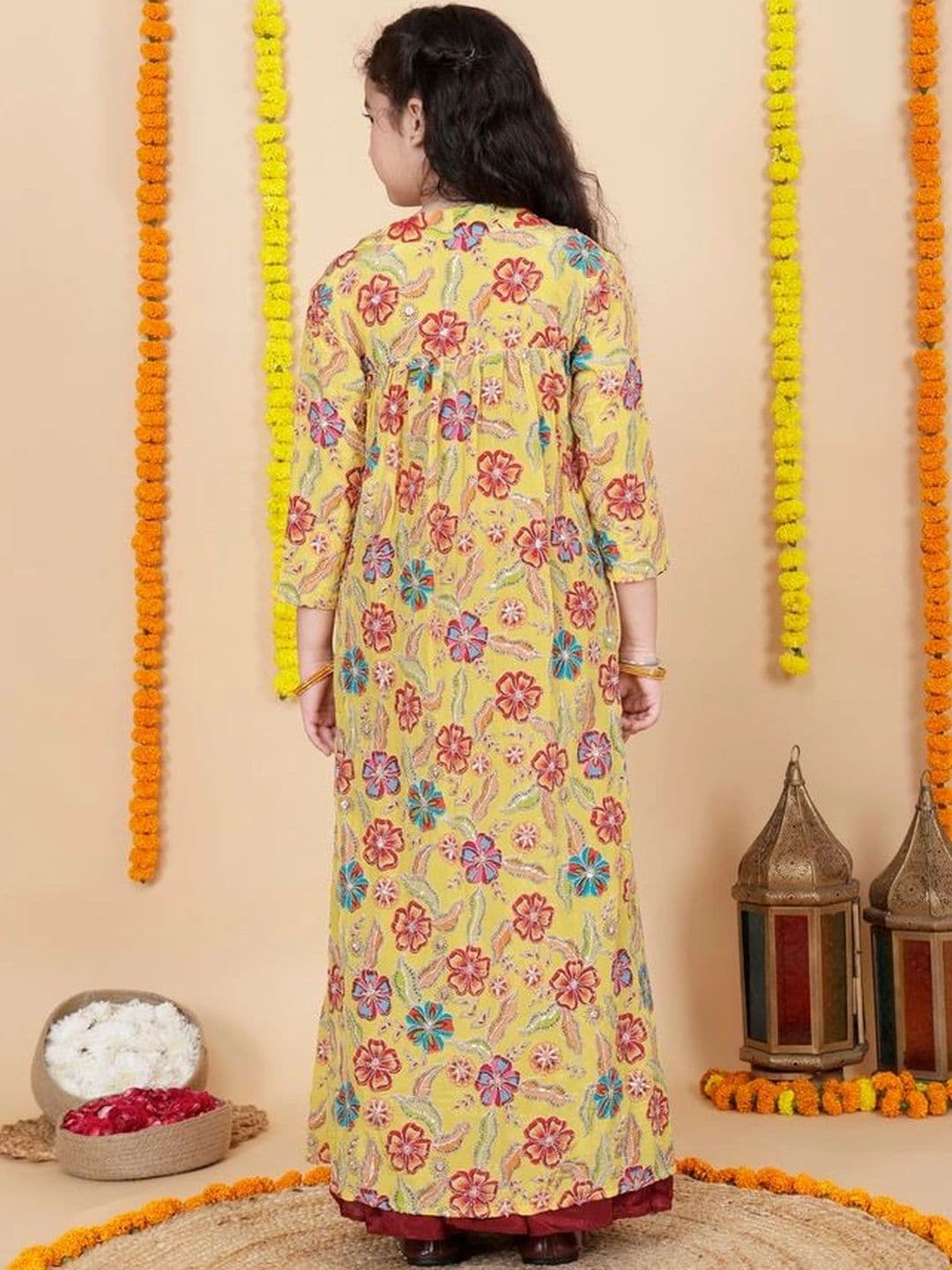 YK Girls Printed Ready to Wear Lehenga & thumbnail 7