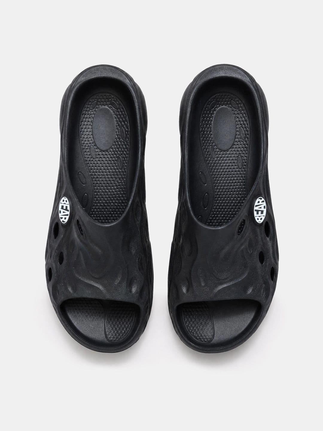 THE BEAR HOUSE Men Solid Black Open-Toe Slip-On Sliders thumbnail 4