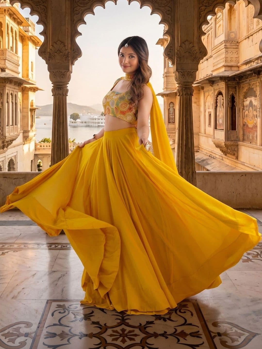 Anouk Embroidered Thread Work Ready to Wear Lehenga & Blouse With Dupatta thumbnail 5