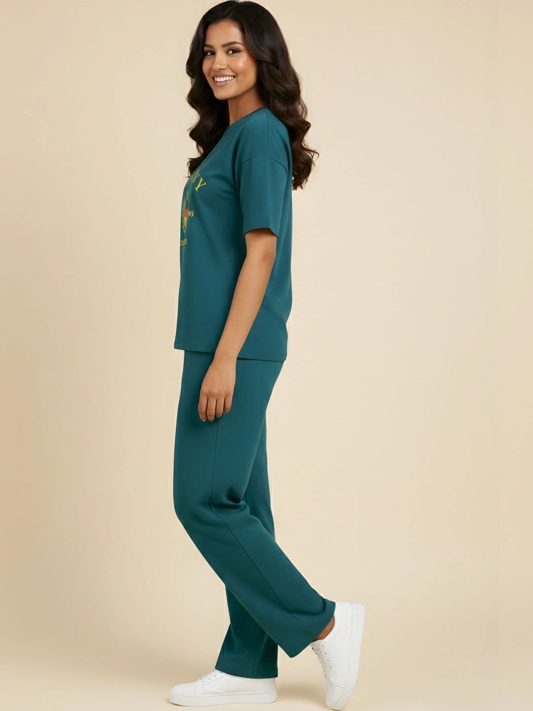 ELVIA Cotton Printed T-shirt with Trousers thumbnail 2