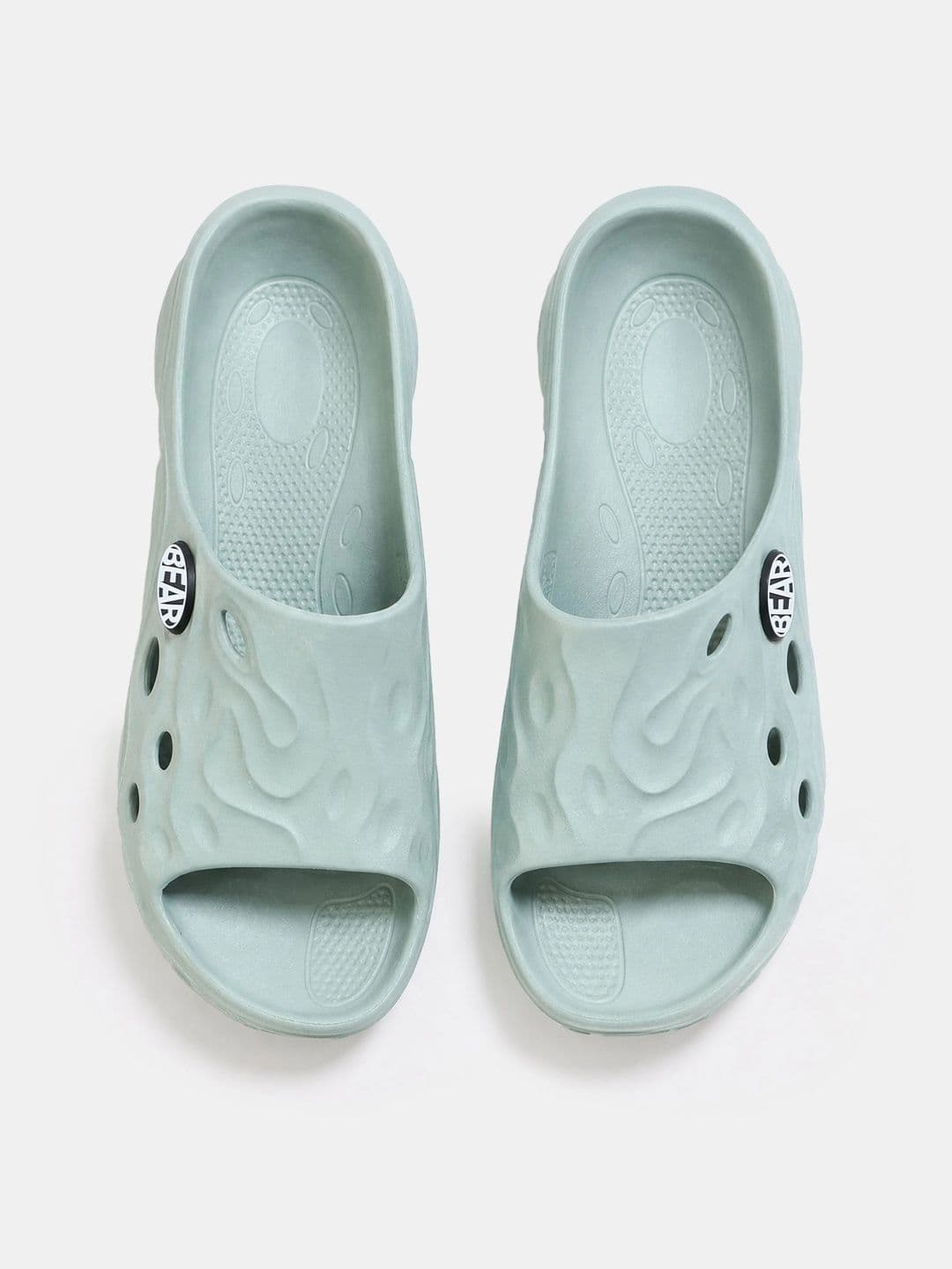 THE BEAR HOUSE Men Solid Light Blue Open-Toe Slip-On Sliders thumbnail 5