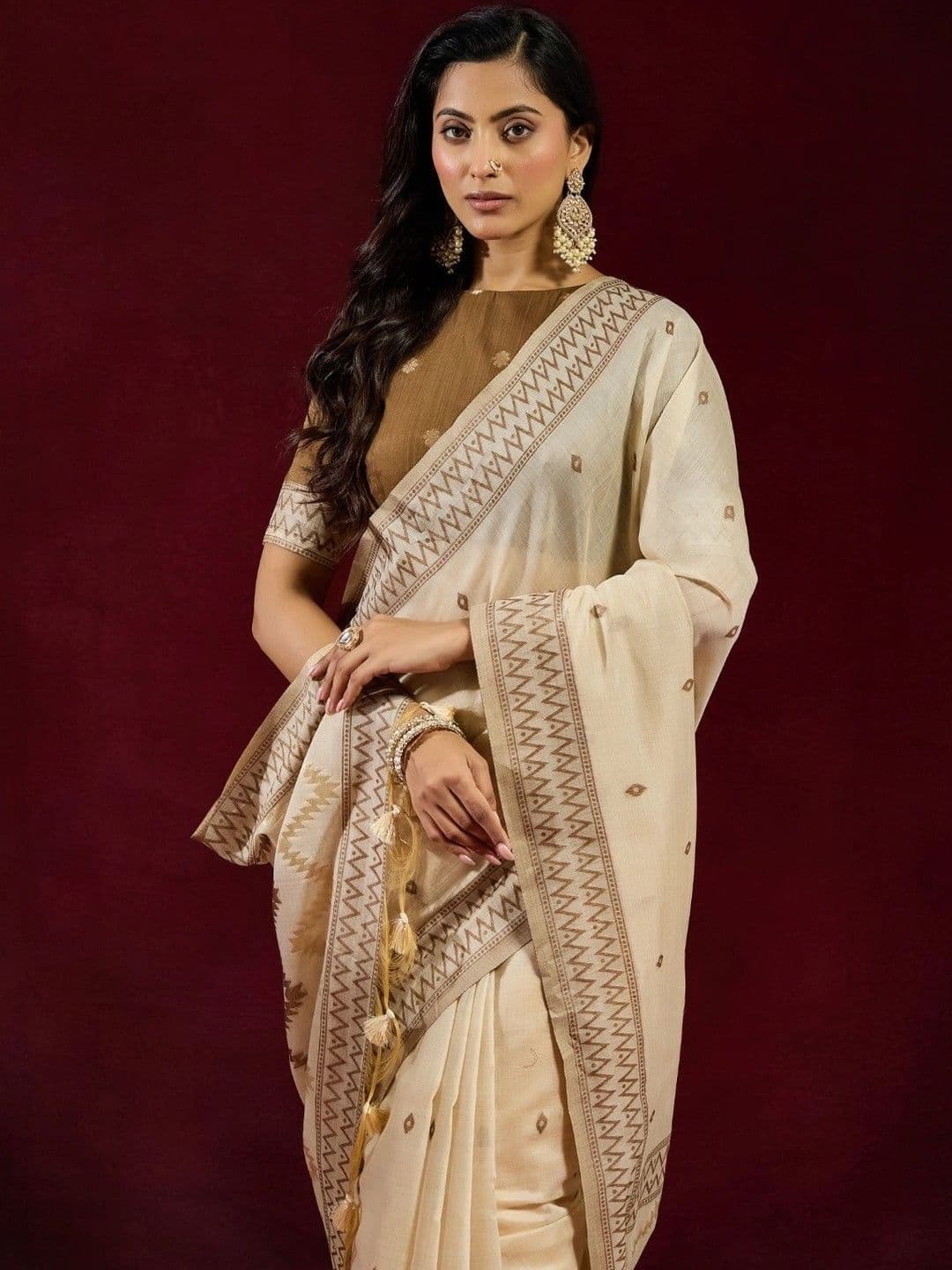 kasee Woven Design Zari Pure Cotton Designer Saree thumbnail 4