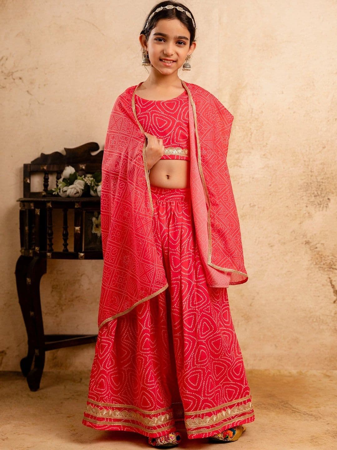 YK Girls Printed Ready to Wear Lehenga & Blouse With Dupatta - view 1