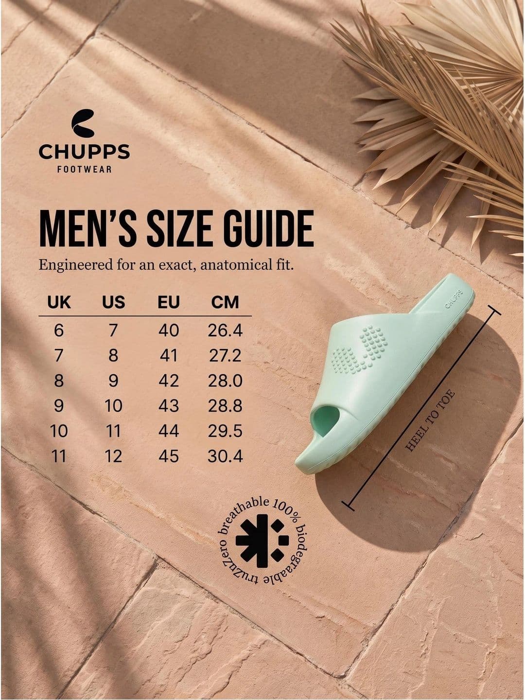 CHUPPS Men Pista Green Chupster Orthopedic Sliders thumbnail 2