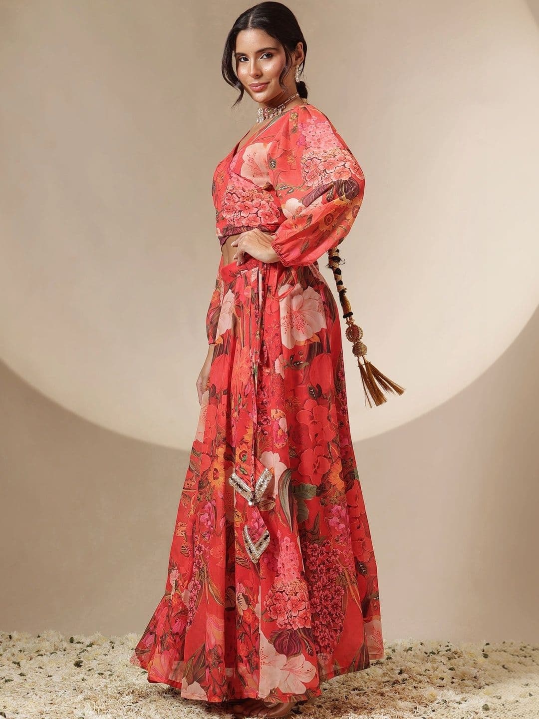 Shae by SASSAFRAS Printed Ready to Wear Lehenga & thumbnail 5