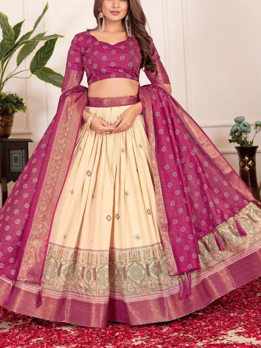 Anouk Semi-Stitched Lehenga & Blouse Taping - view 1