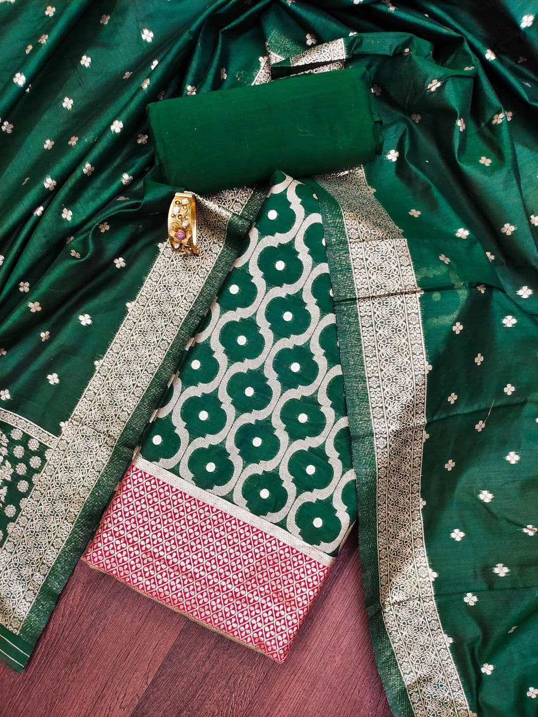 HERE&NOW Pure Cotton Semi-Stitched Dress Material thumbnail 2