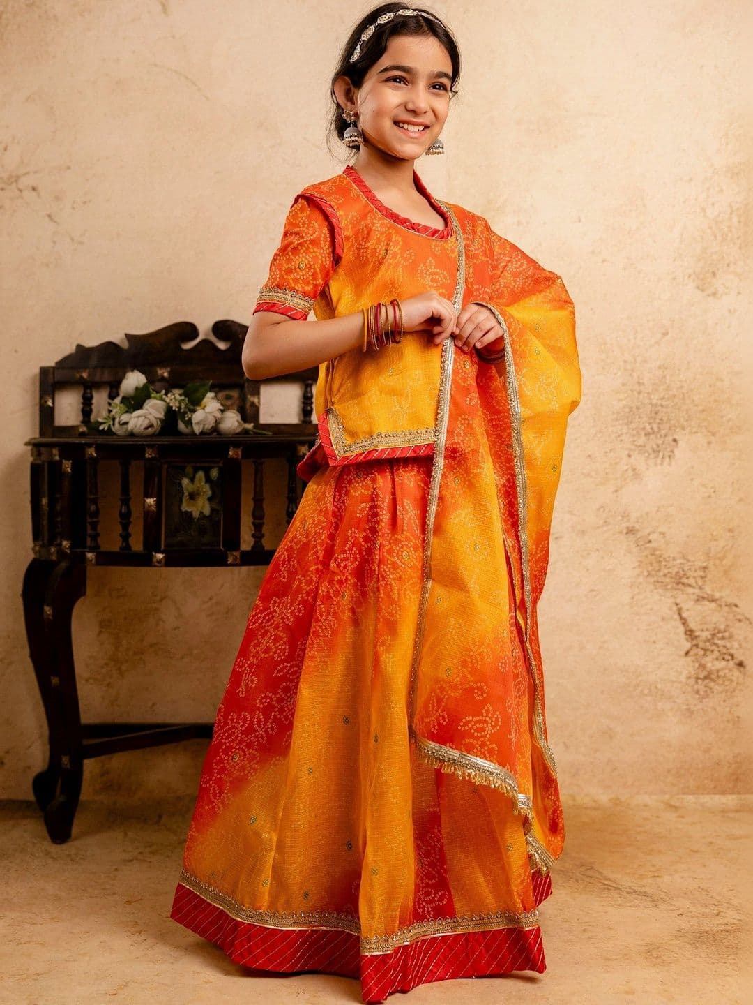 YK Girls Printed Ready to Wear Lehenga & Blouse With Dupatta thumbnail 6