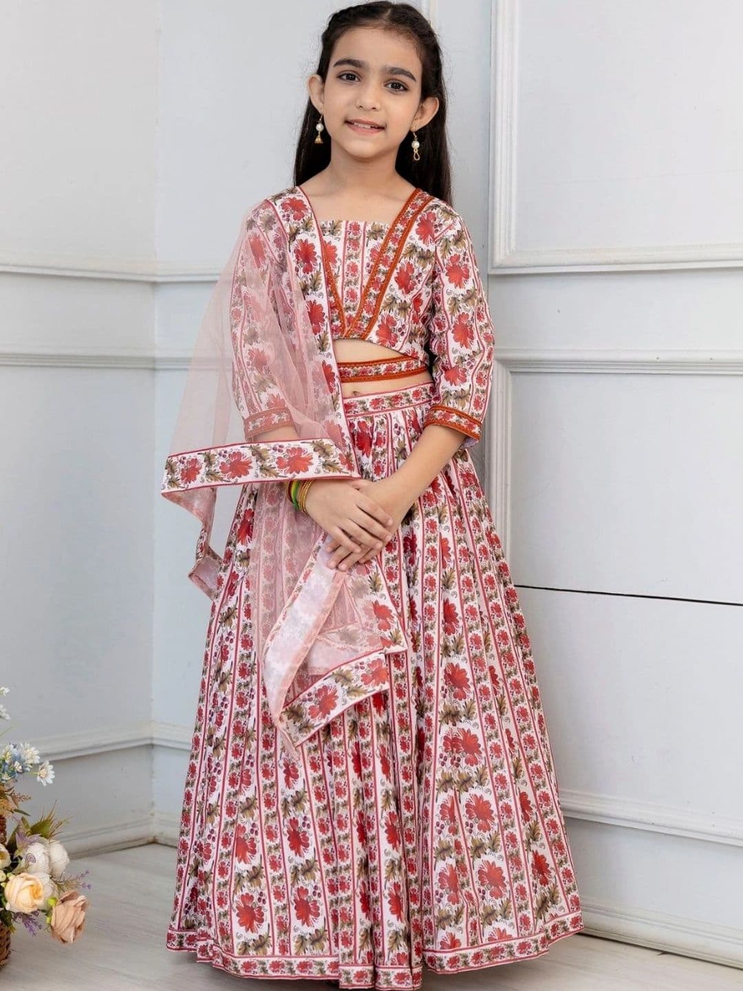 YK Girls Printed Ready to Wear Lehenga & Blouse With Dupatta - view 1