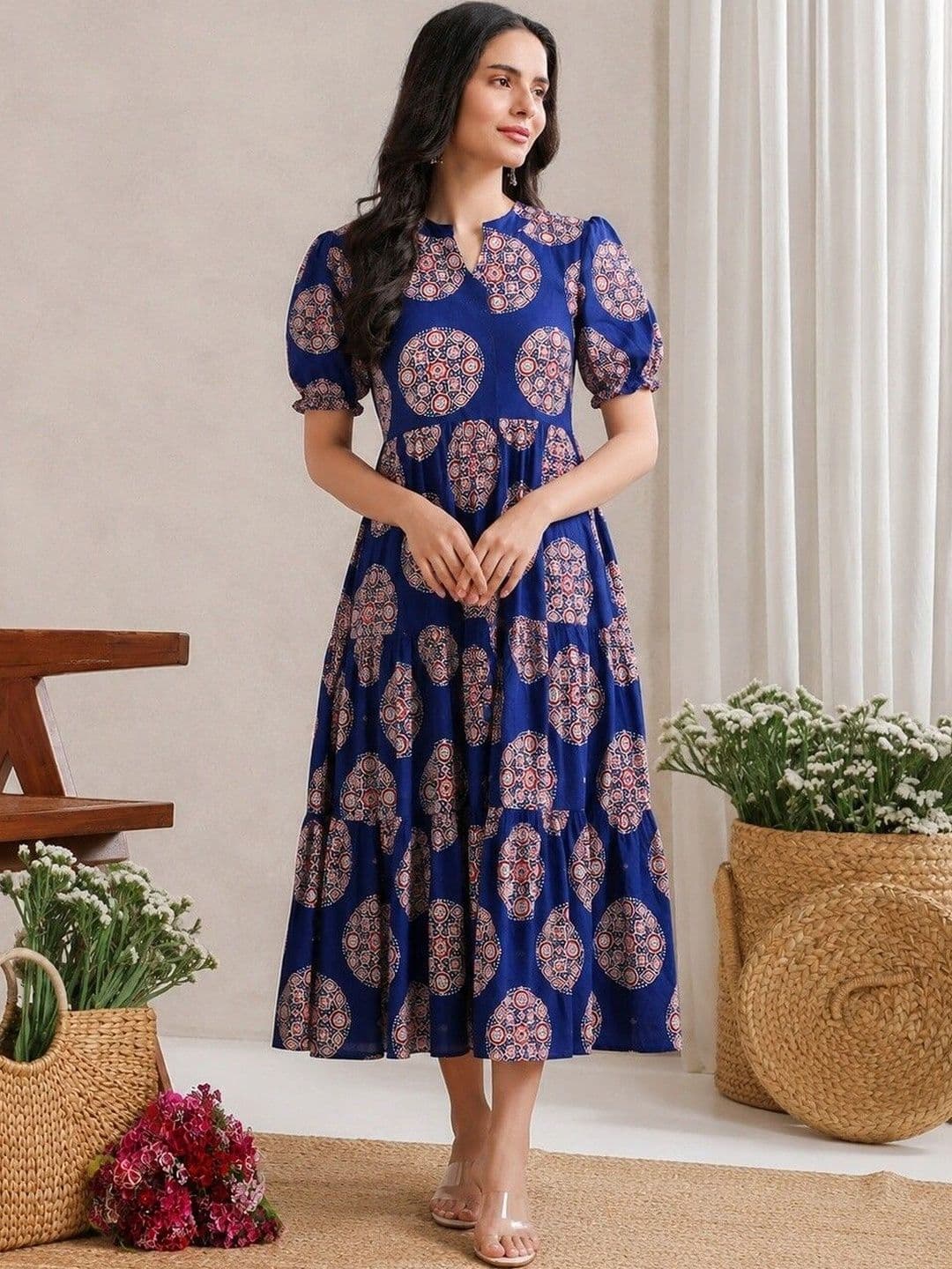 PRESHA Women Geometric Printed Indie Prints Anarkali Kurta thumbnail 6