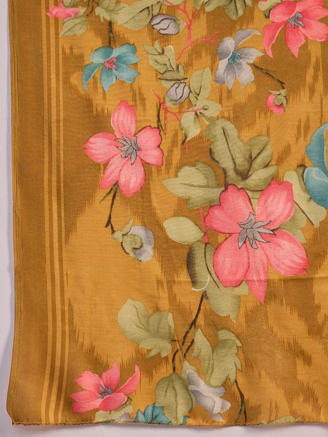 HERE&NOW Printed Pure Cotton Semi-Stitched Dress Material thumbnail 2