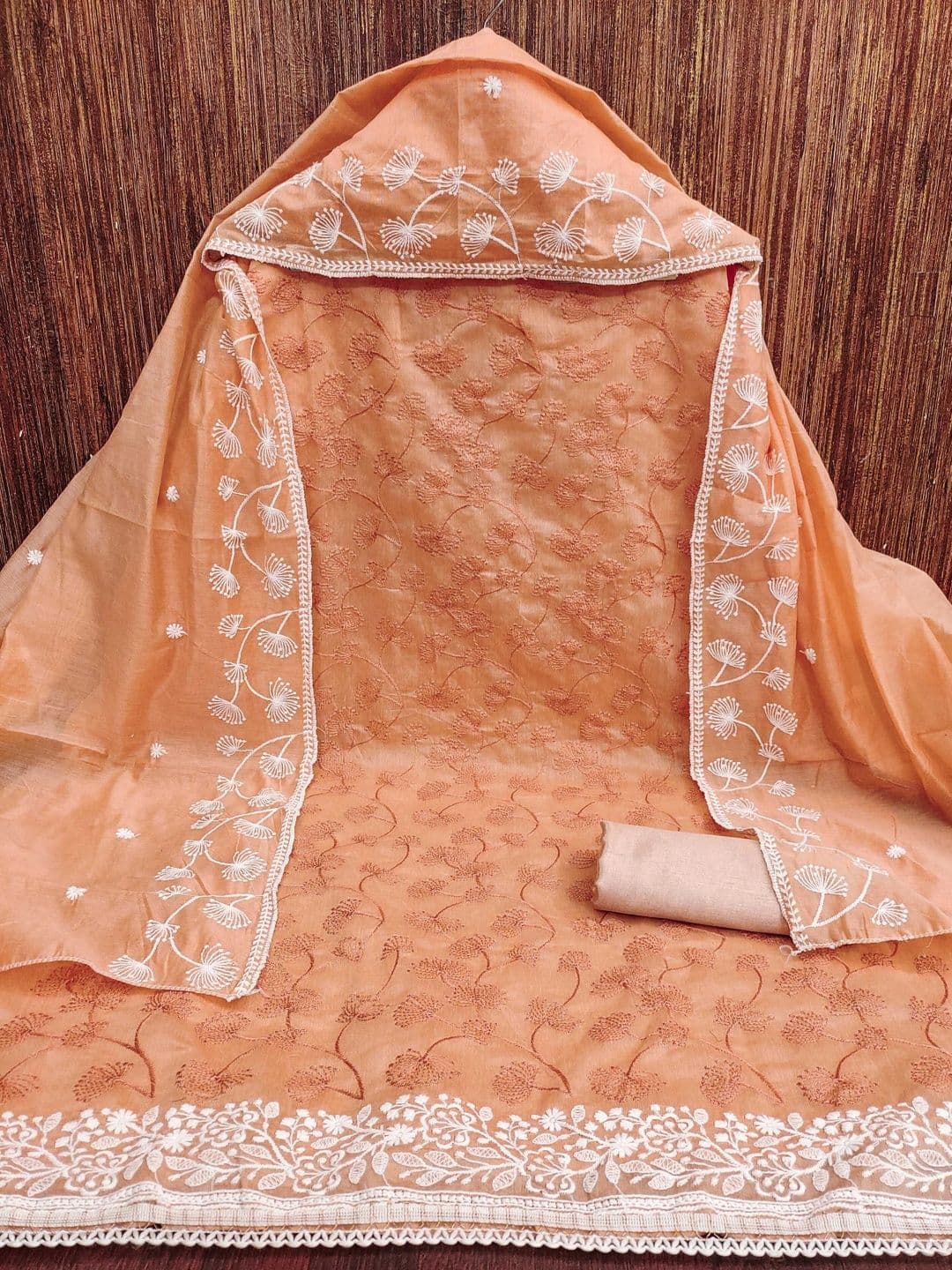HERE&NOW Embroidered Semi-Stitched Dress Material thumbnail 3