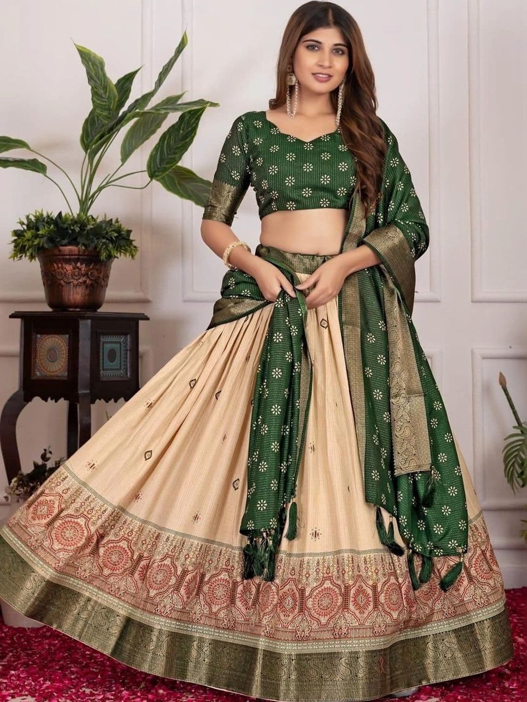 Anouk Semi-Stitched Lehenga & Blouse Taping - view 1