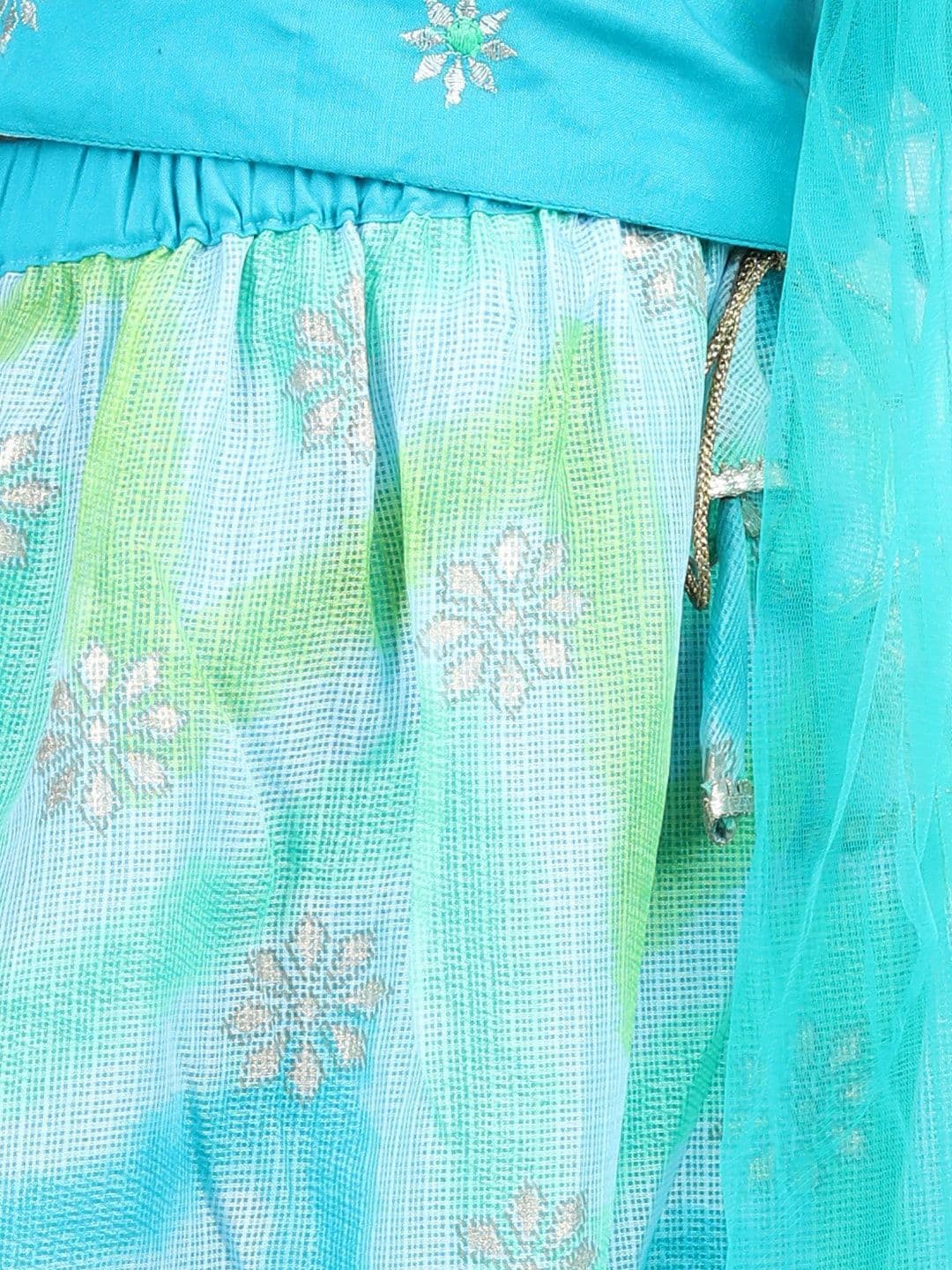 Here&Now X Kinder Kids Girls Embroidered Ready to Wear Lehenga & Blouse With Dupatta thumbnail 6