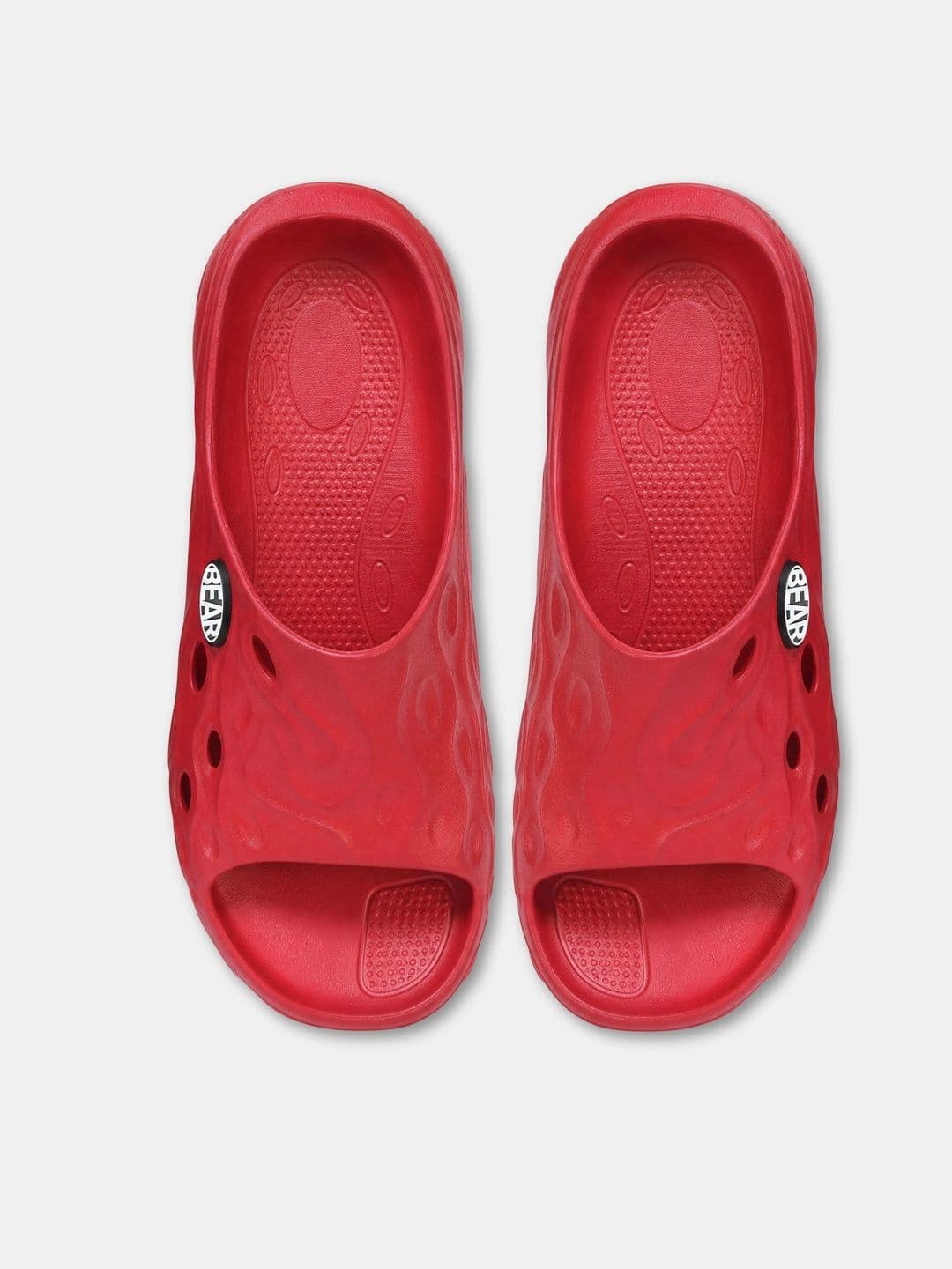 THE BEAR HOUSE Men Solid Red Open-Toe Slip-On Sliders thumbnail 2
