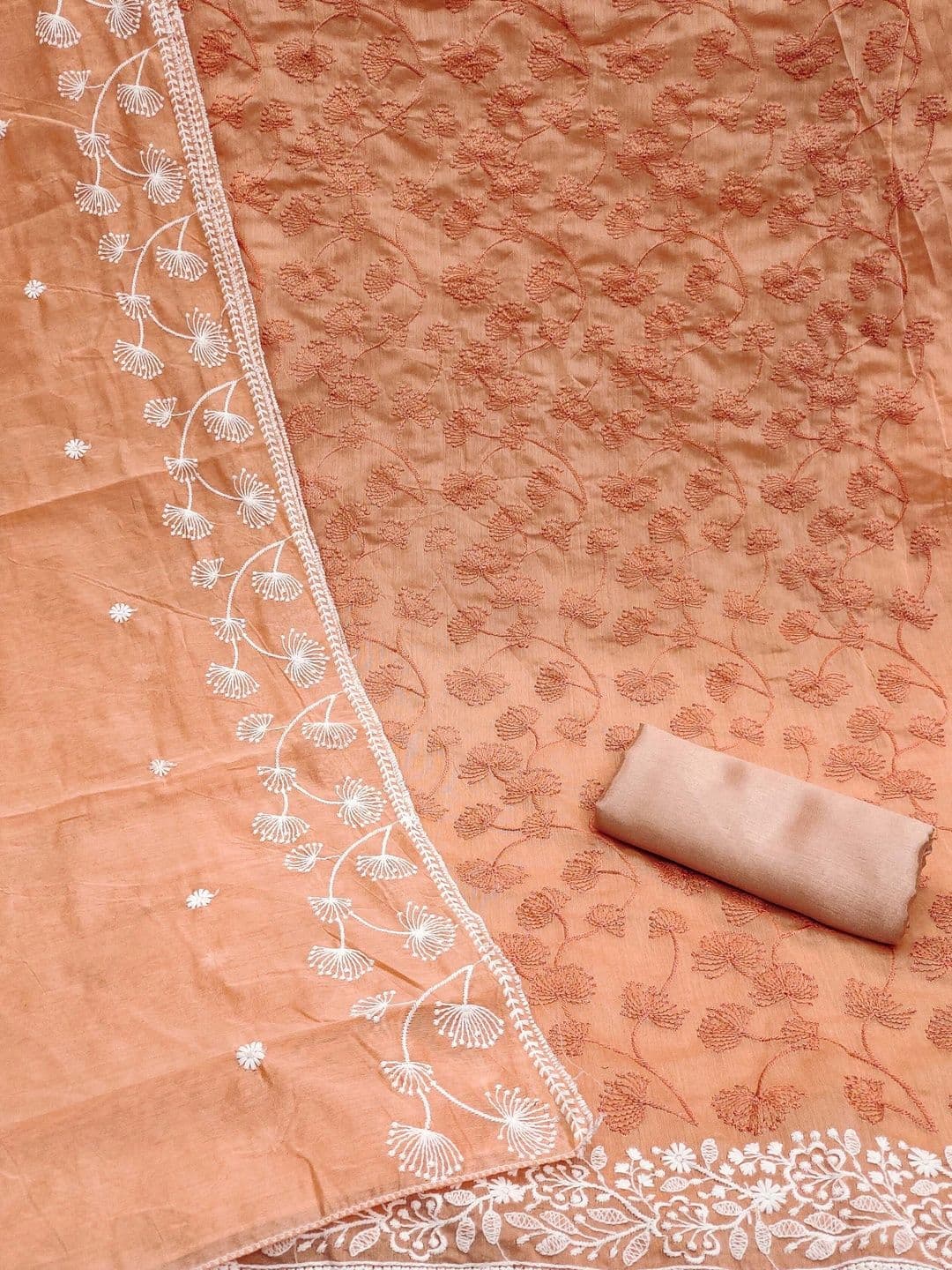 HERE&NOW Embroidered Semi-Stitched Dress Material thumbnail 4