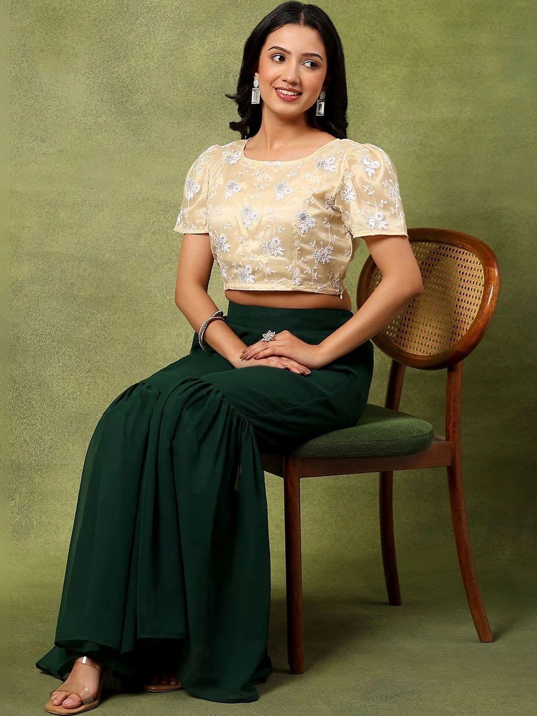 Frolic Rolic Embroidered Top with Palazzos thumbnail 3