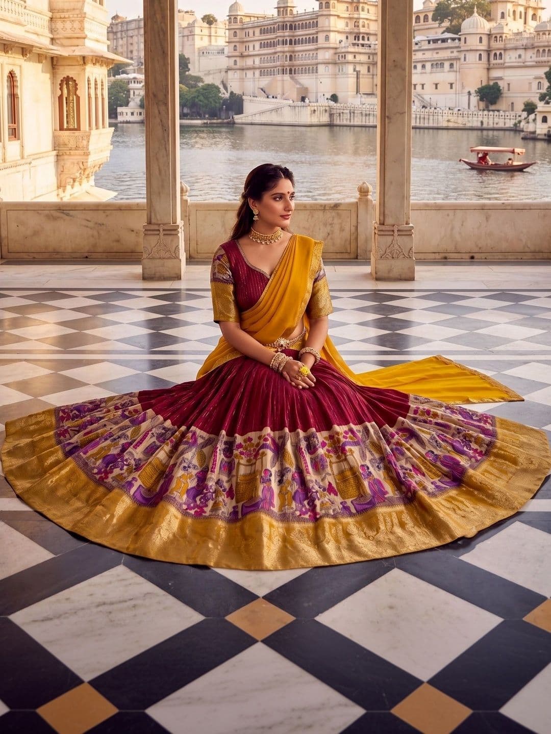 Anouk Embellished Semi-Stitched Lehenga & Blouse With Dupatta thumbnail 4