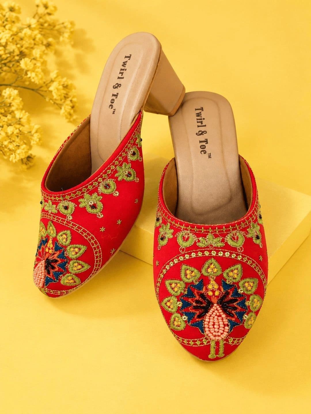 Twirl & Toe Ethnic Block Mules - view 1