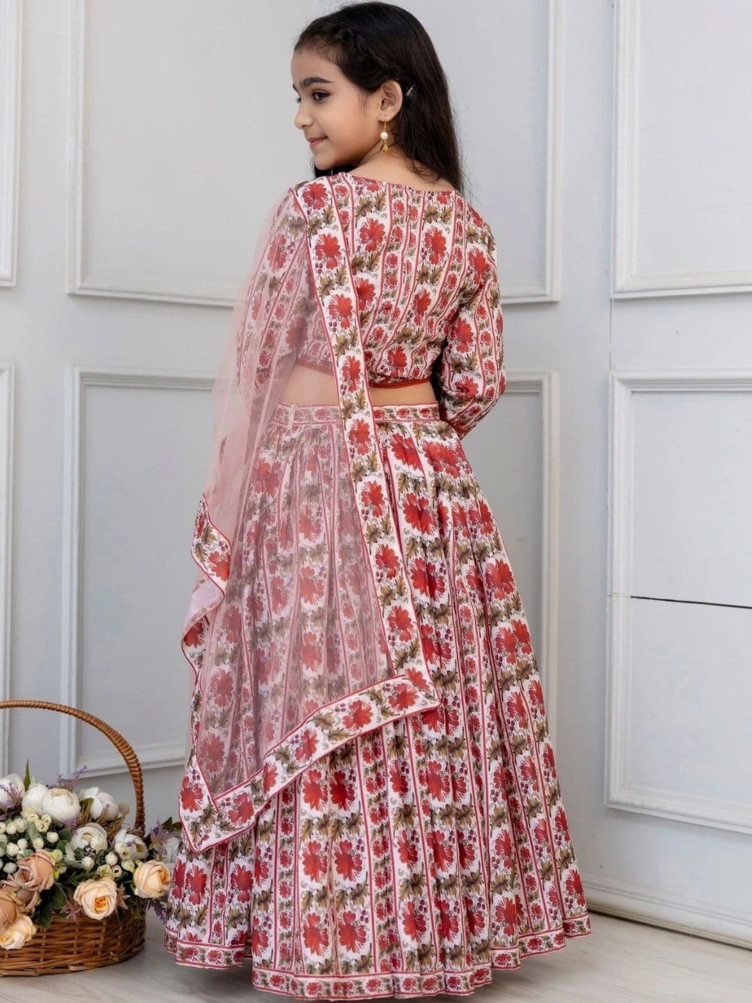 YK Girls Printed Ready to Wear Lehenga & Blouse With Dupatta thumbnail 4