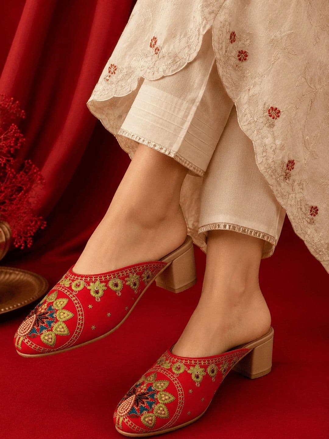 Twirl & Toe Ethnic Block Mules thumbnail 4