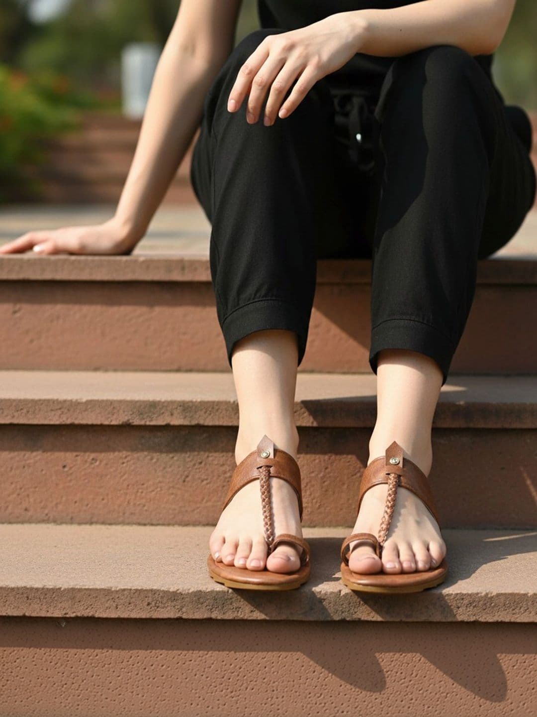 glitchez Women Textured One Toe Flats - view 1