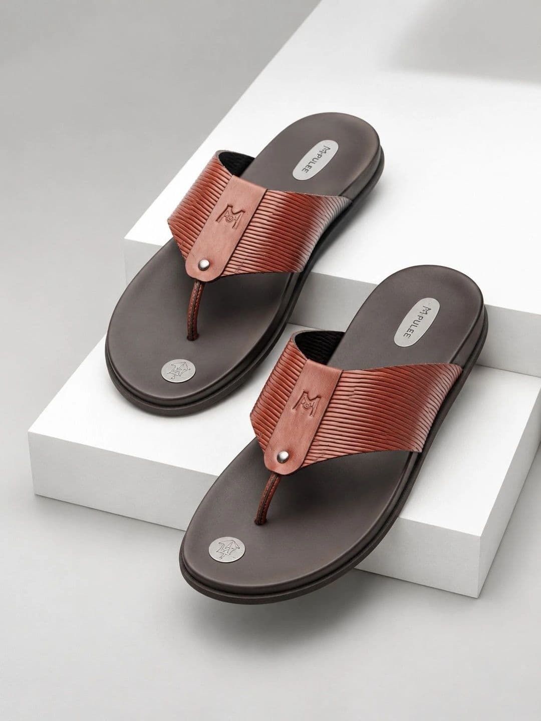 MICHAEL ANGELO Men Striped Thong Flip-Flops - view 1