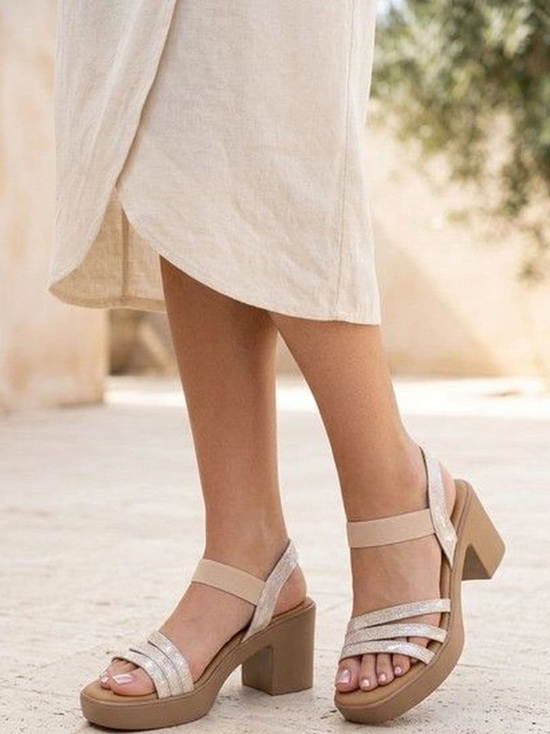 Lazera Textured Block Sandals - view 1