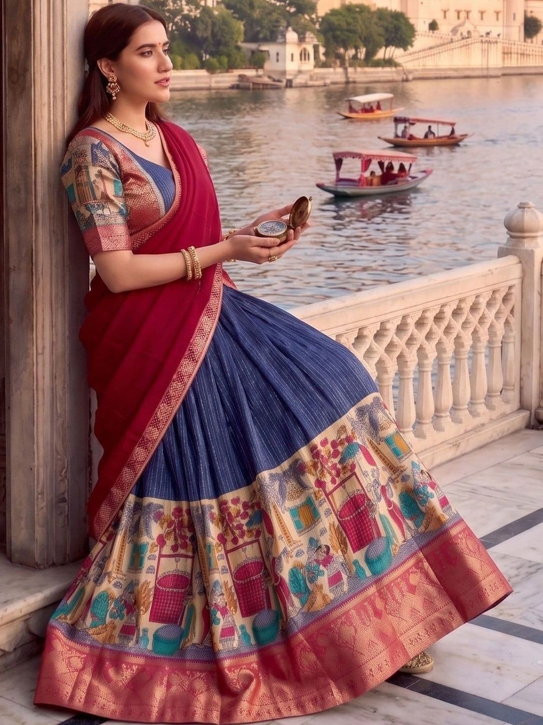 Anouk Embellished Semi-Stitched Lehenga & Blouse With Dupatta thumbnail 5