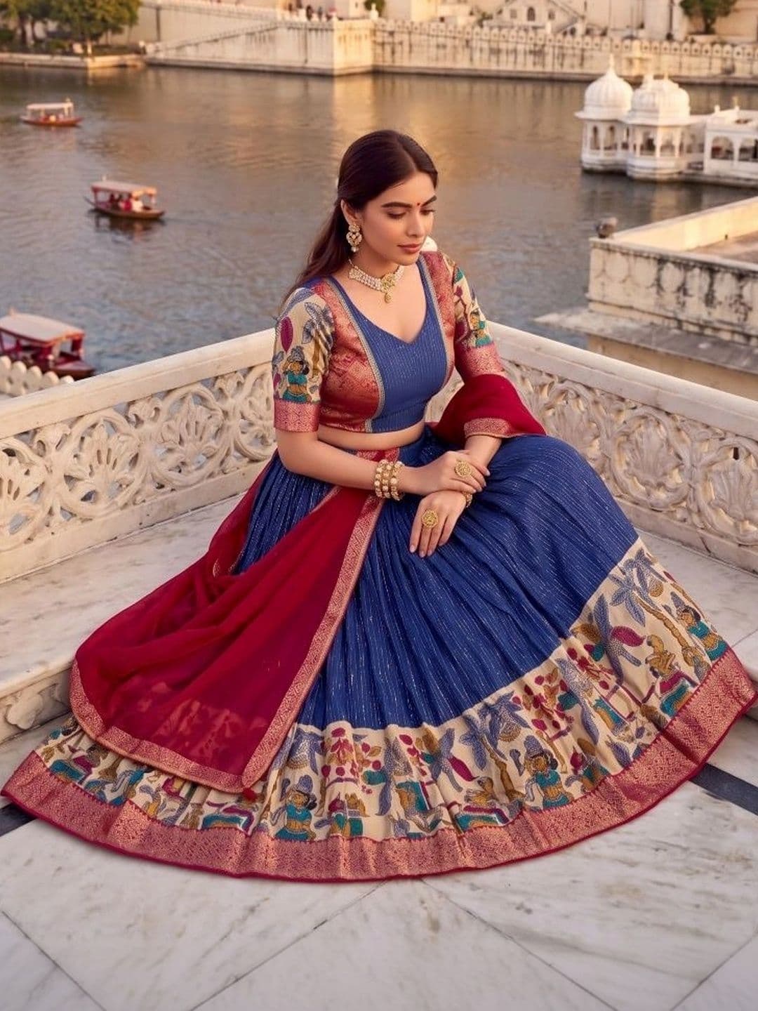 Anouk Embellished Semi-Stitched Lehenga & Blouse With Dupatta thumbnail 3