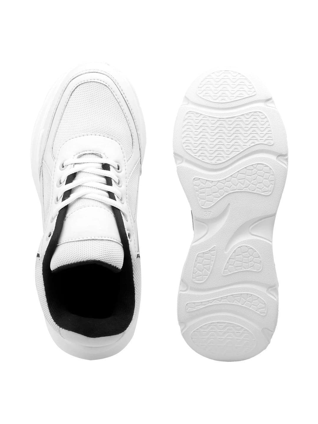 Bxxy Women White Invisible Height Faux Leather Spots Lace-up Shoe thumbnail 5