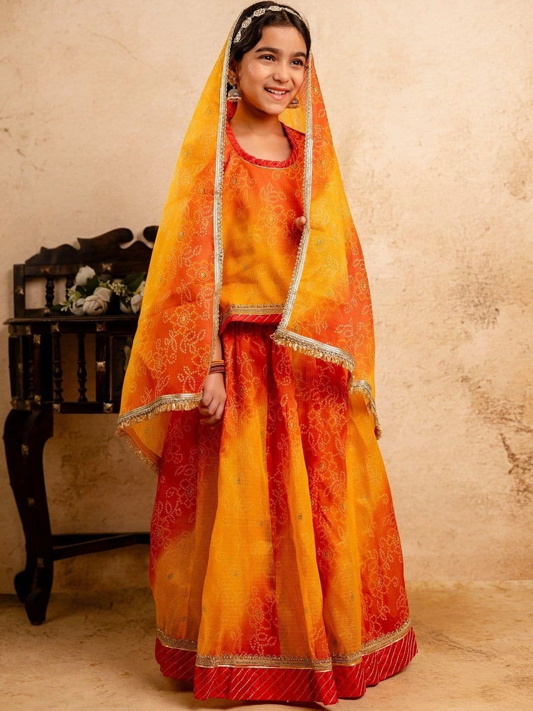 YK Girls Printed Ready to Wear Lehenga & Blouse With Dupatta - view 1