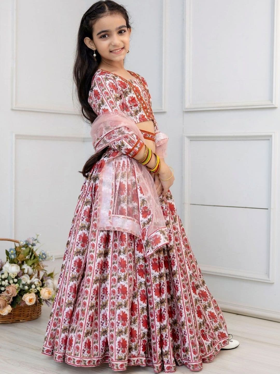 YK Girls Printed Ready to Wear Lehenga & Blouse With Dupatta thumbnail 2