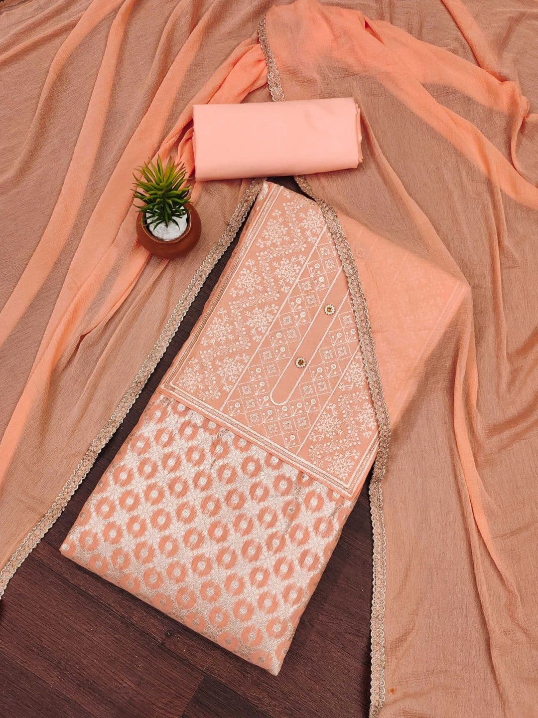 HERE&NOW Semi-Stitched Dress Material - view 1