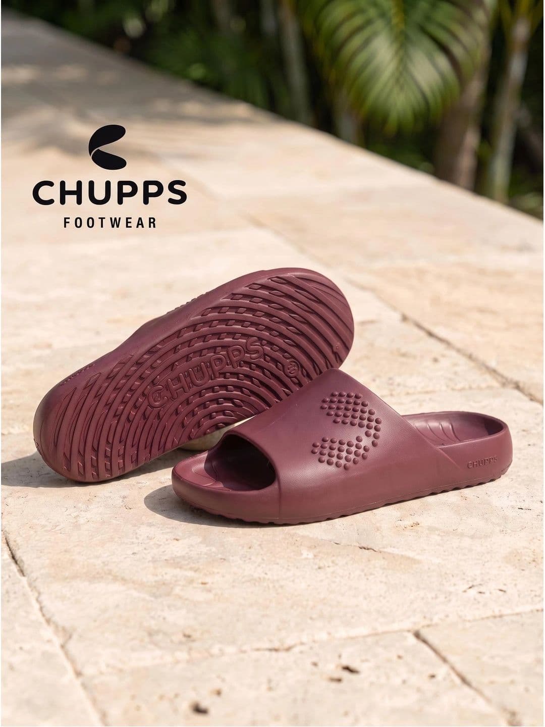 CHUPPS Men Maroon Chupster Orthopedic Sliders - view 1